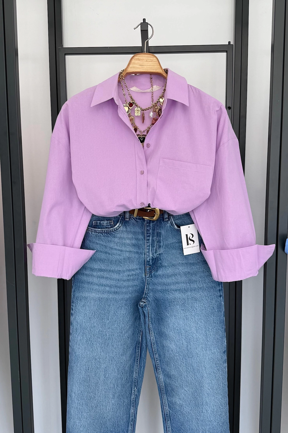 Regular Fit Poplin Gömlek Lila