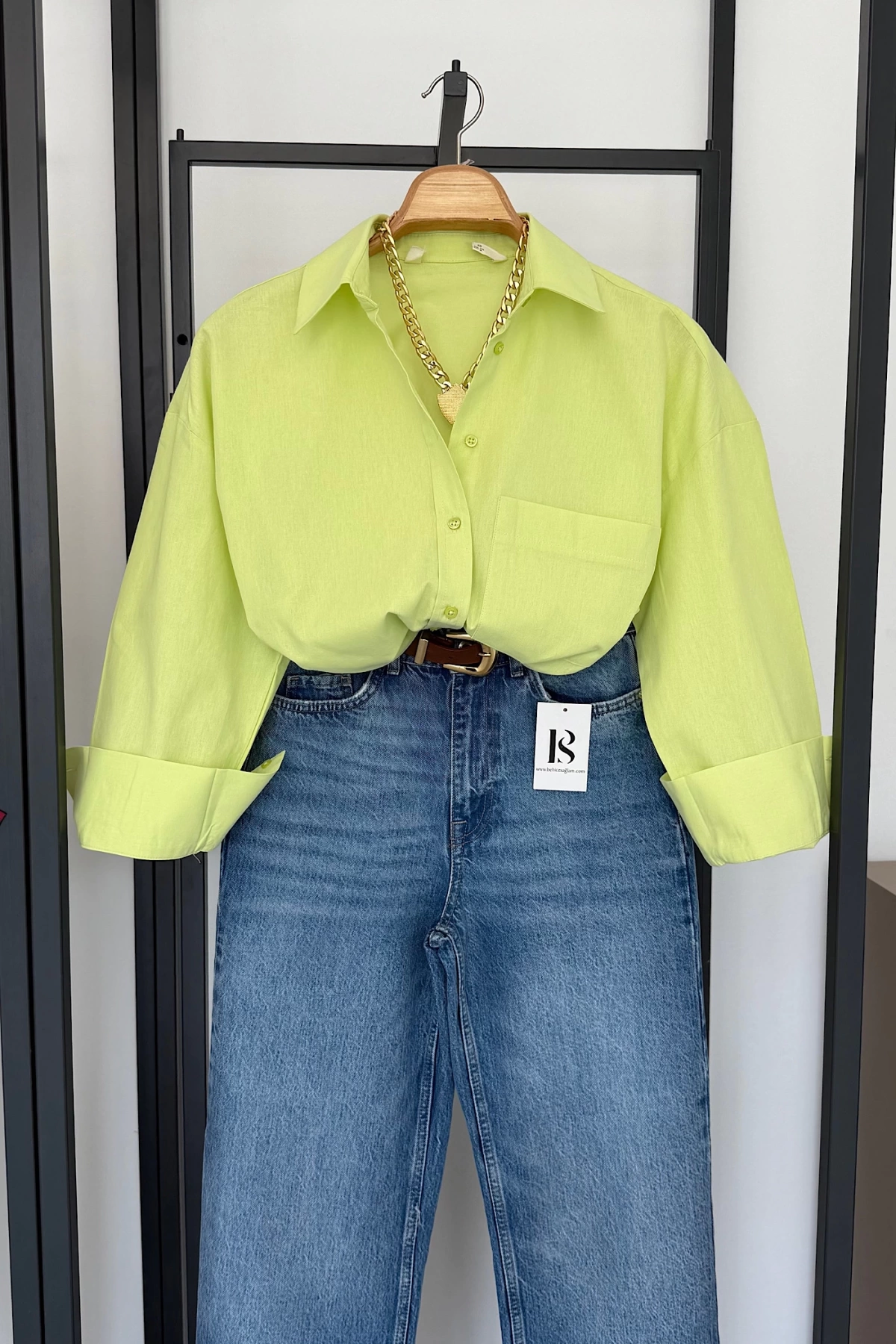 Regular Fit Poplin Gömlek Yeşil