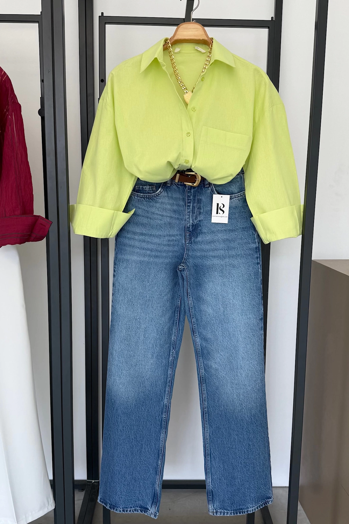 Regular Fit Poplin Gömlek Yeşil
