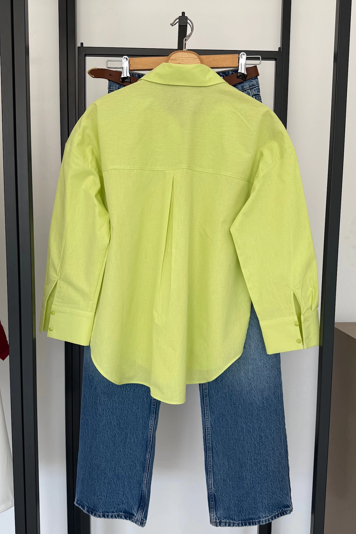 Regular Fit Poplin Gömlek Yeşil