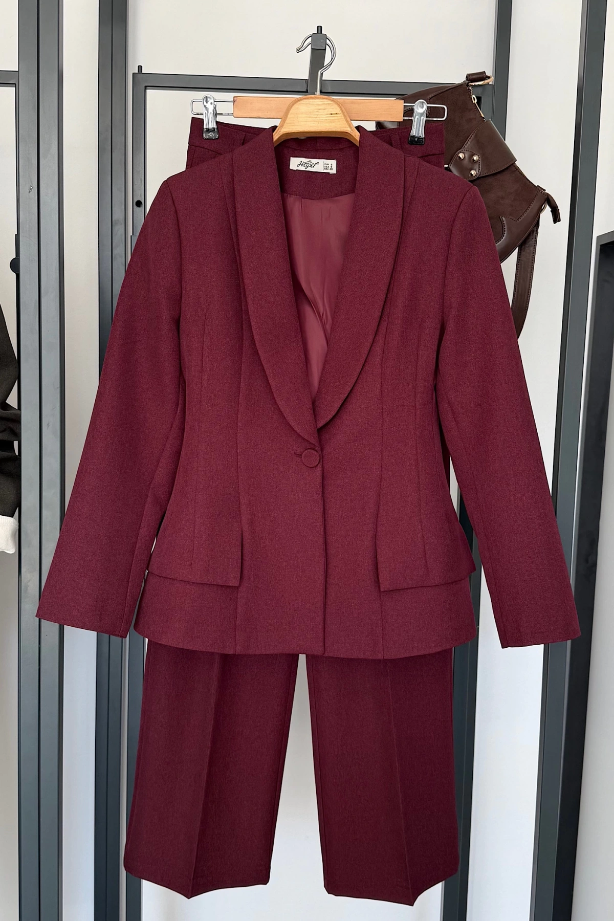 Şal Yaka Kloş Ceket Bordo