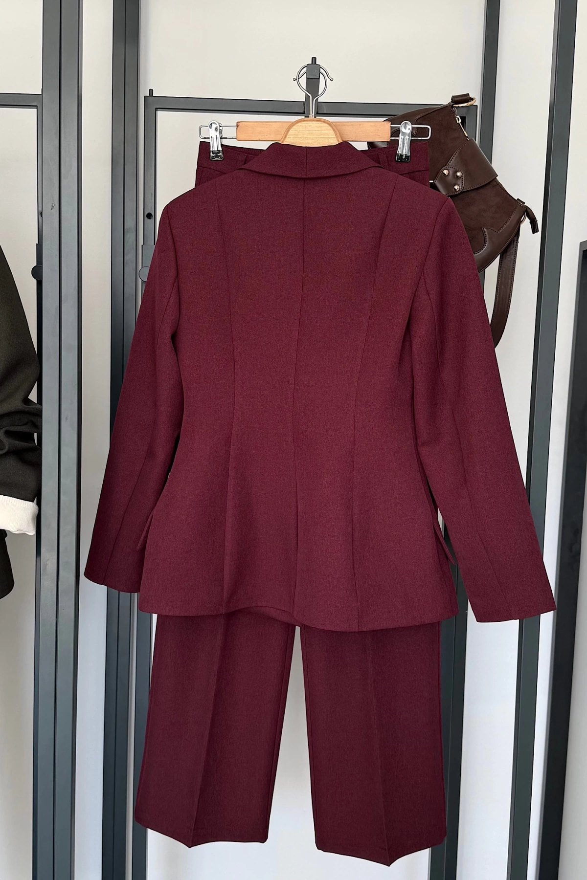 Şal Yaka Kloş Ceket Bordo