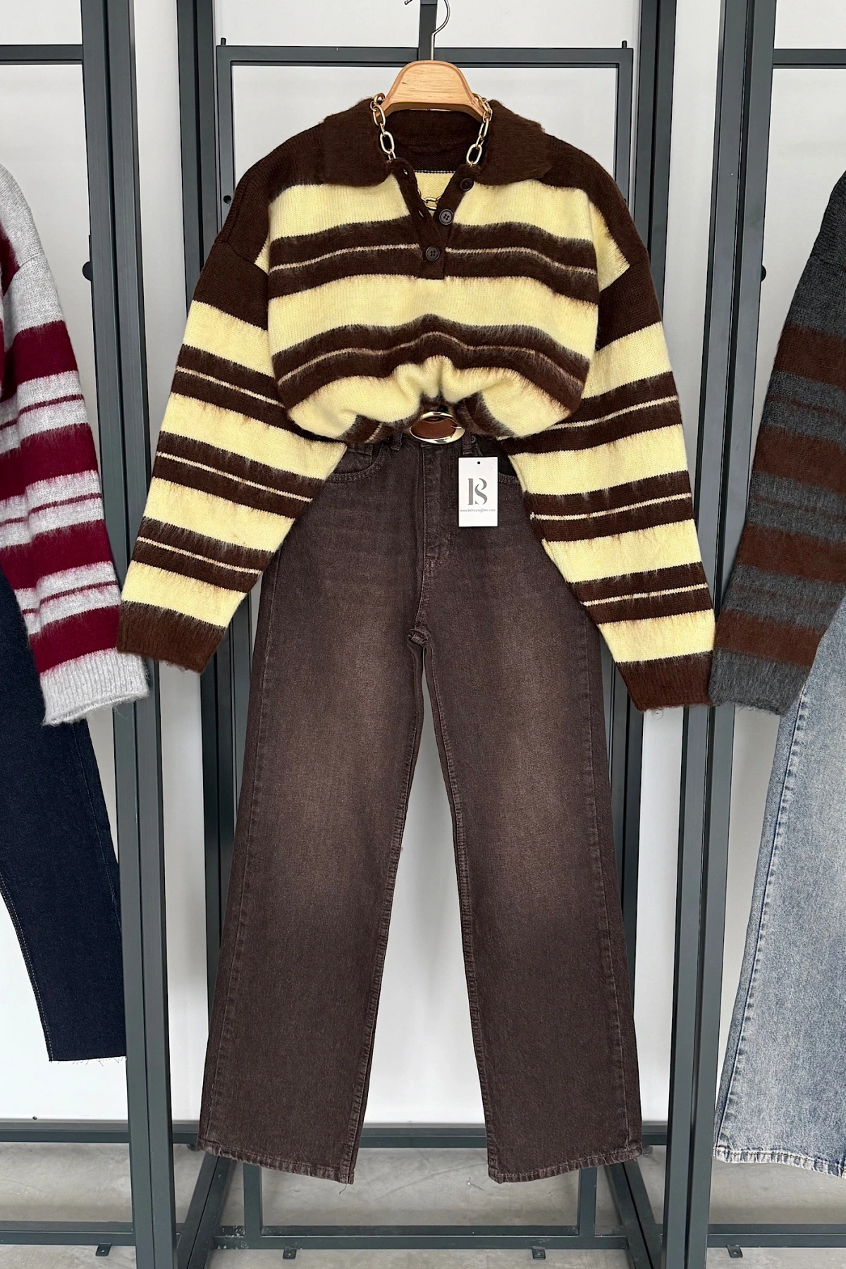 Straight Fit Vintage Görünümlü Jean Acı Kahve