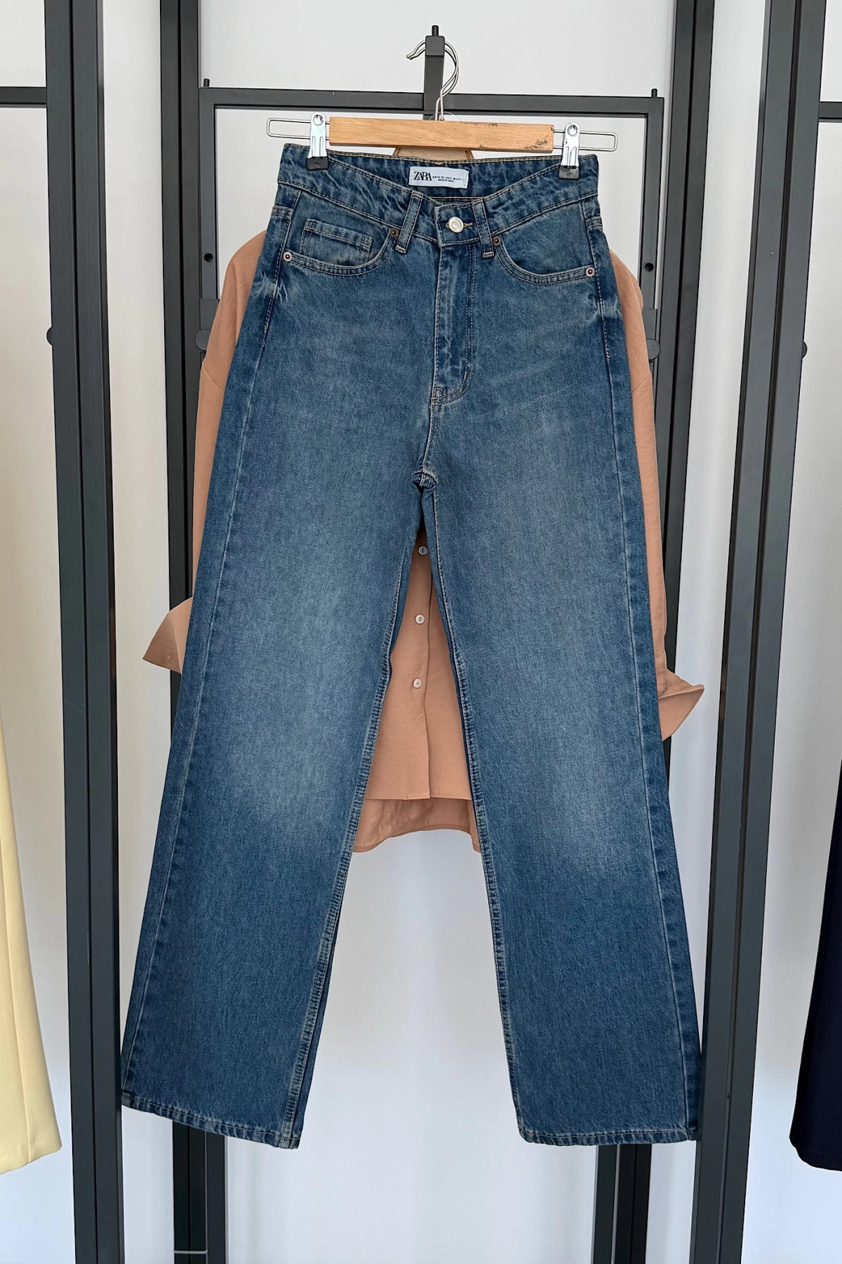 Straight Fit Vintage Görünümlü Jean Mavi Yıkamalı