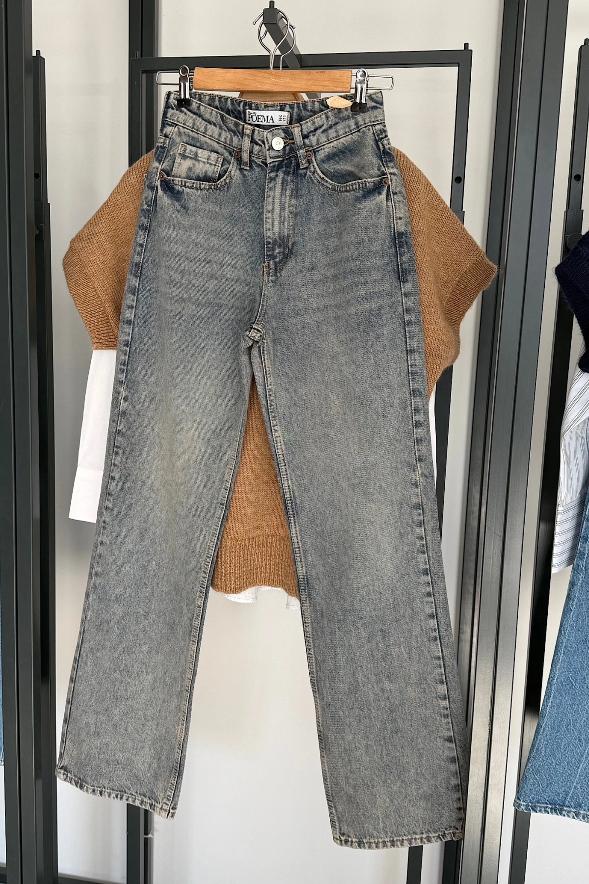 Straight Fit Vintage Görünümlü Jean Tintli