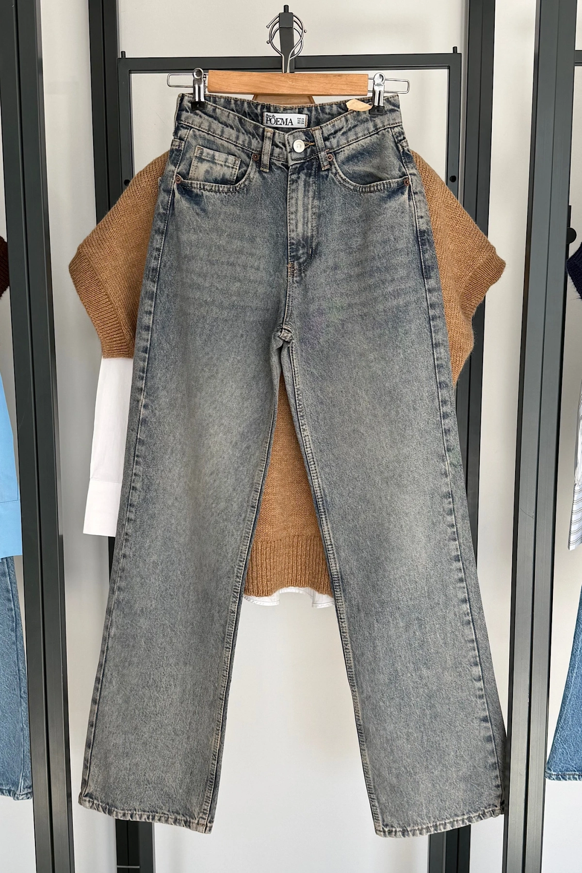 Straight Fit Vintage Görünümlü Jean Tintli
