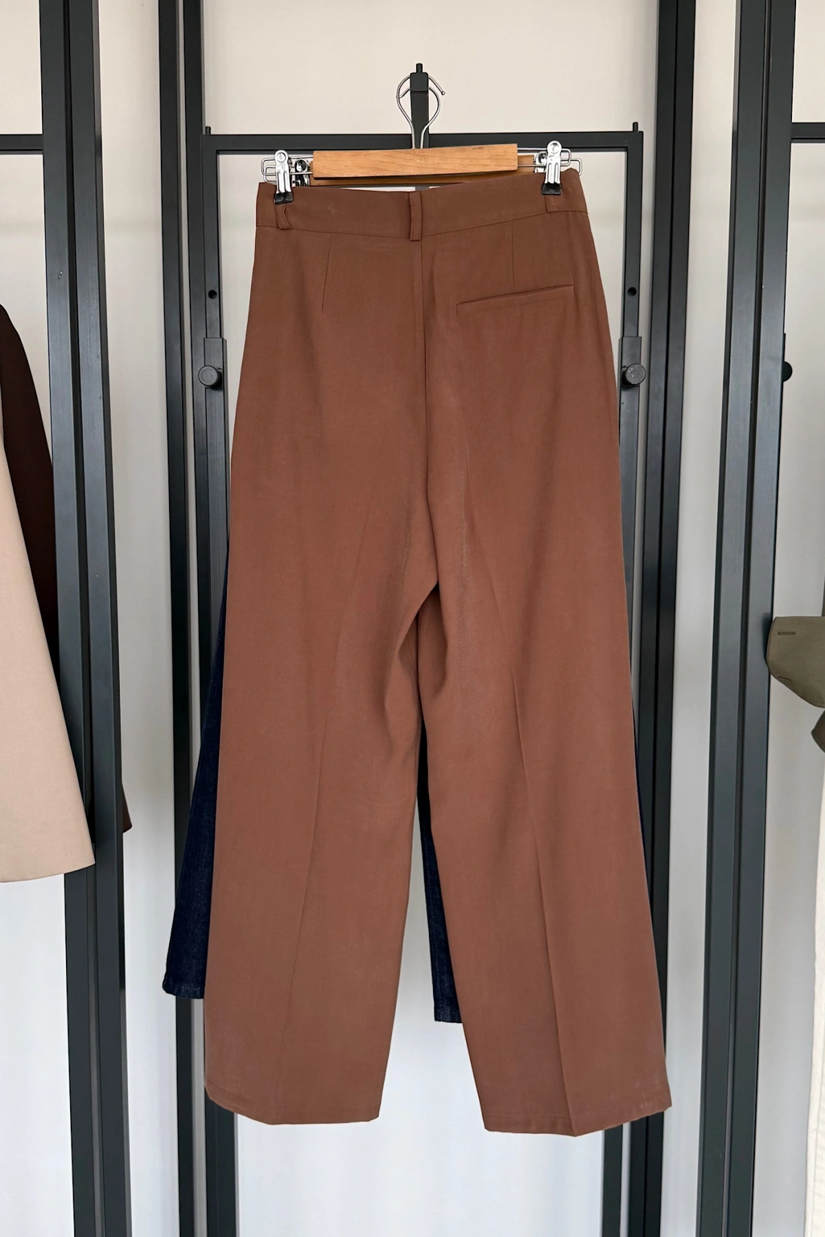 Tek Pile Palazzo Pantolon Camel