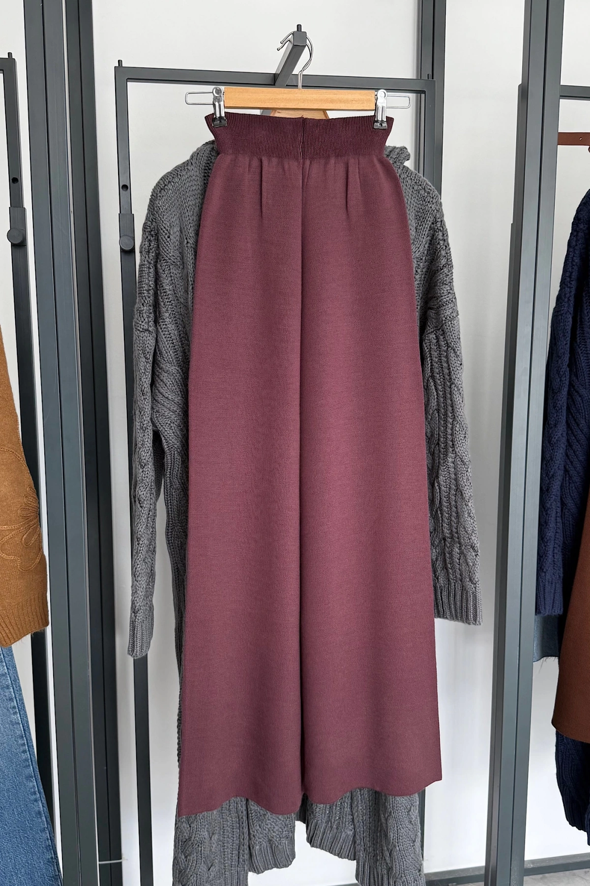 Triko Pantolon Açık Bordo