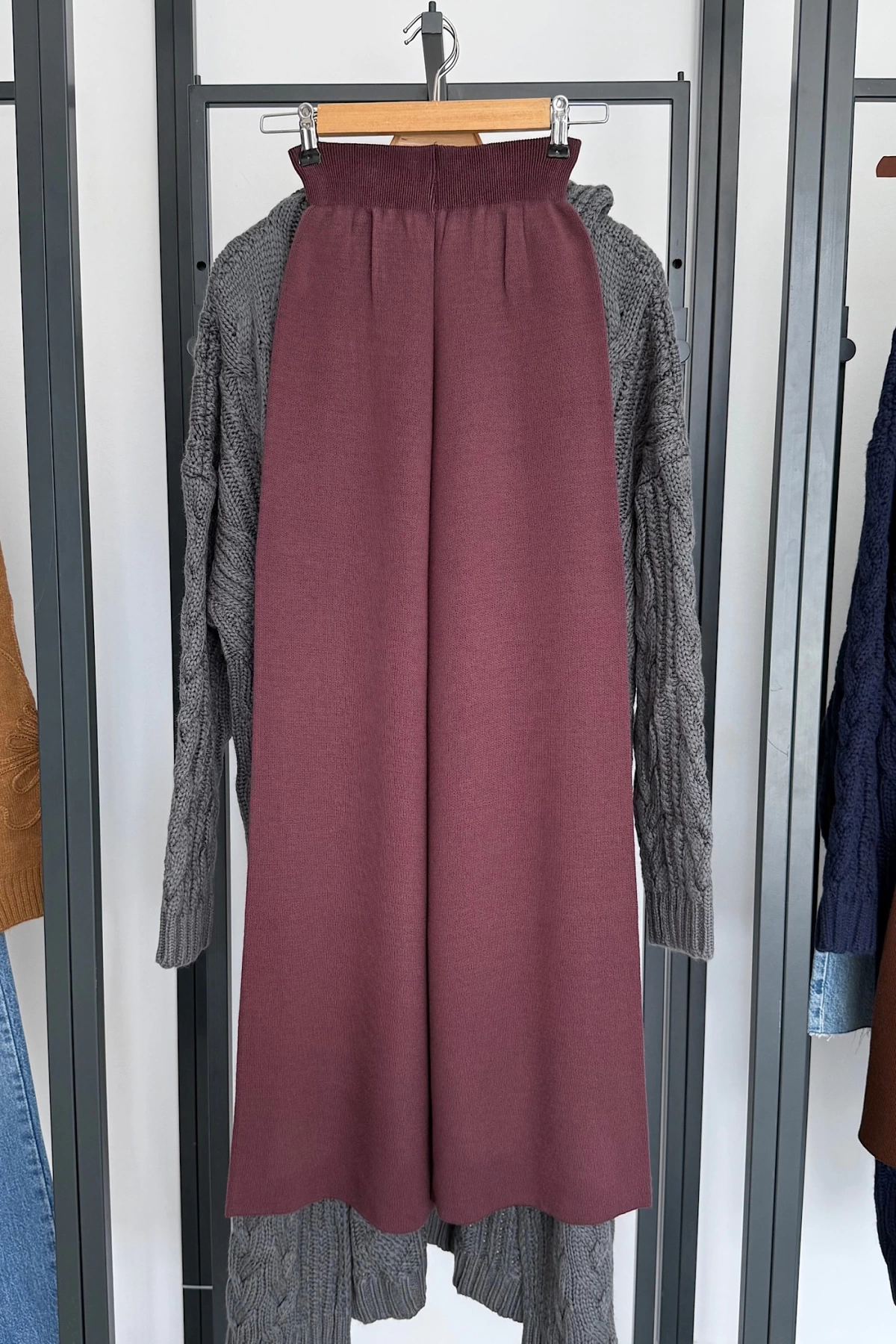 Triko Pantolon Açık Bordo