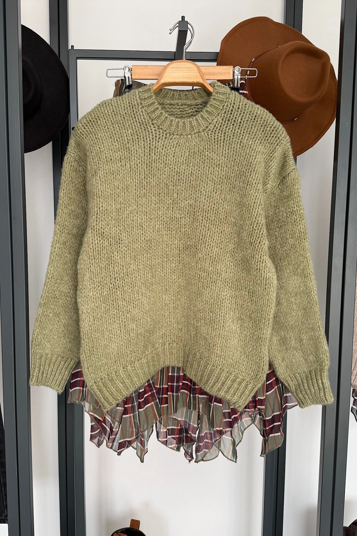 Uzun Kollu Kazak Açık Yeşil