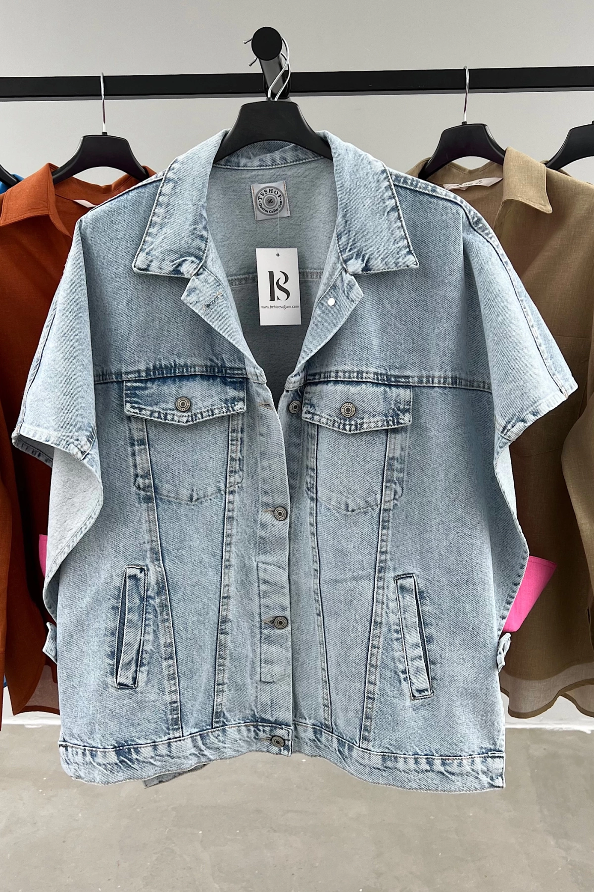 Vintage Oversize Denim Ceket Mavi