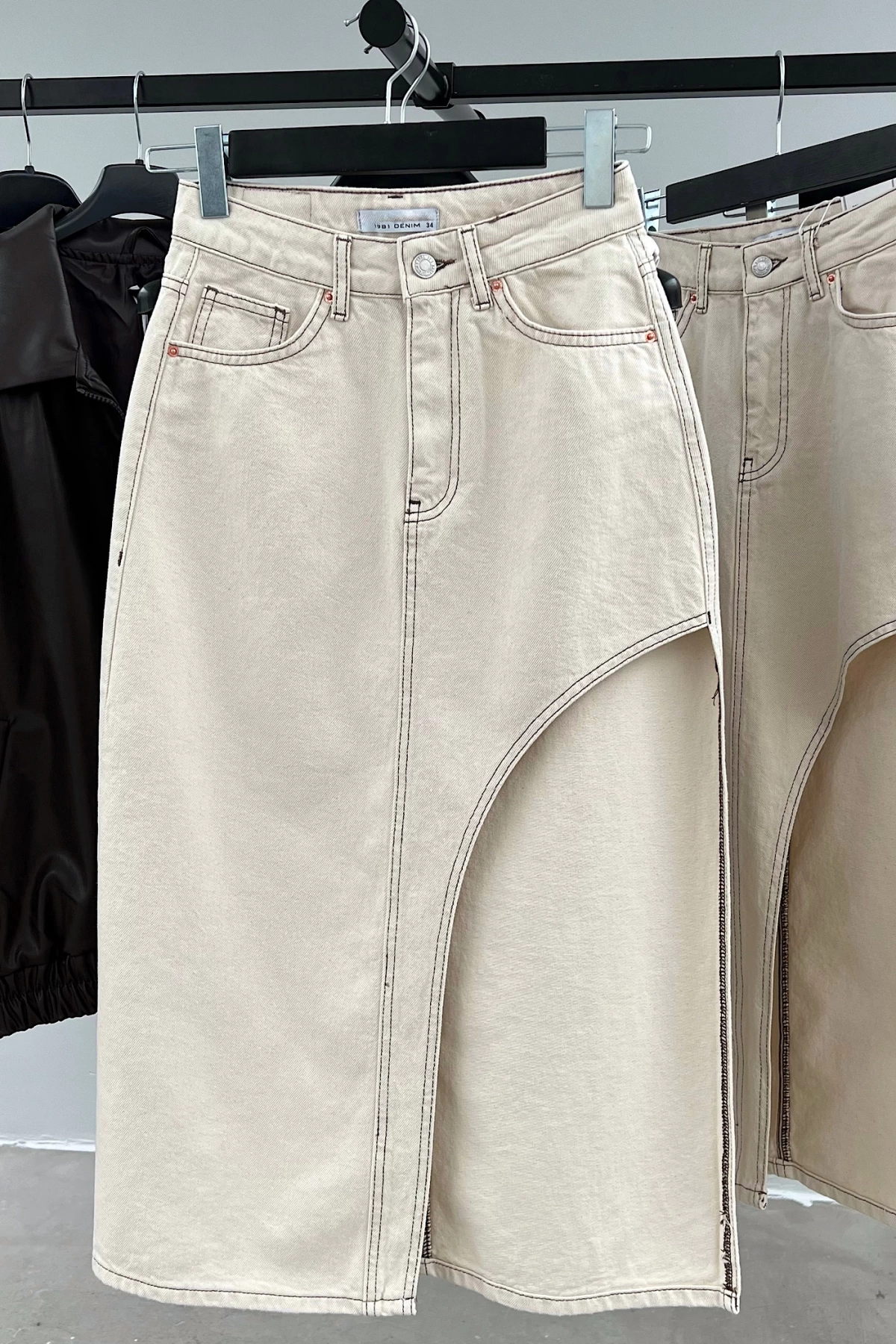Side Slit Denim Skirt