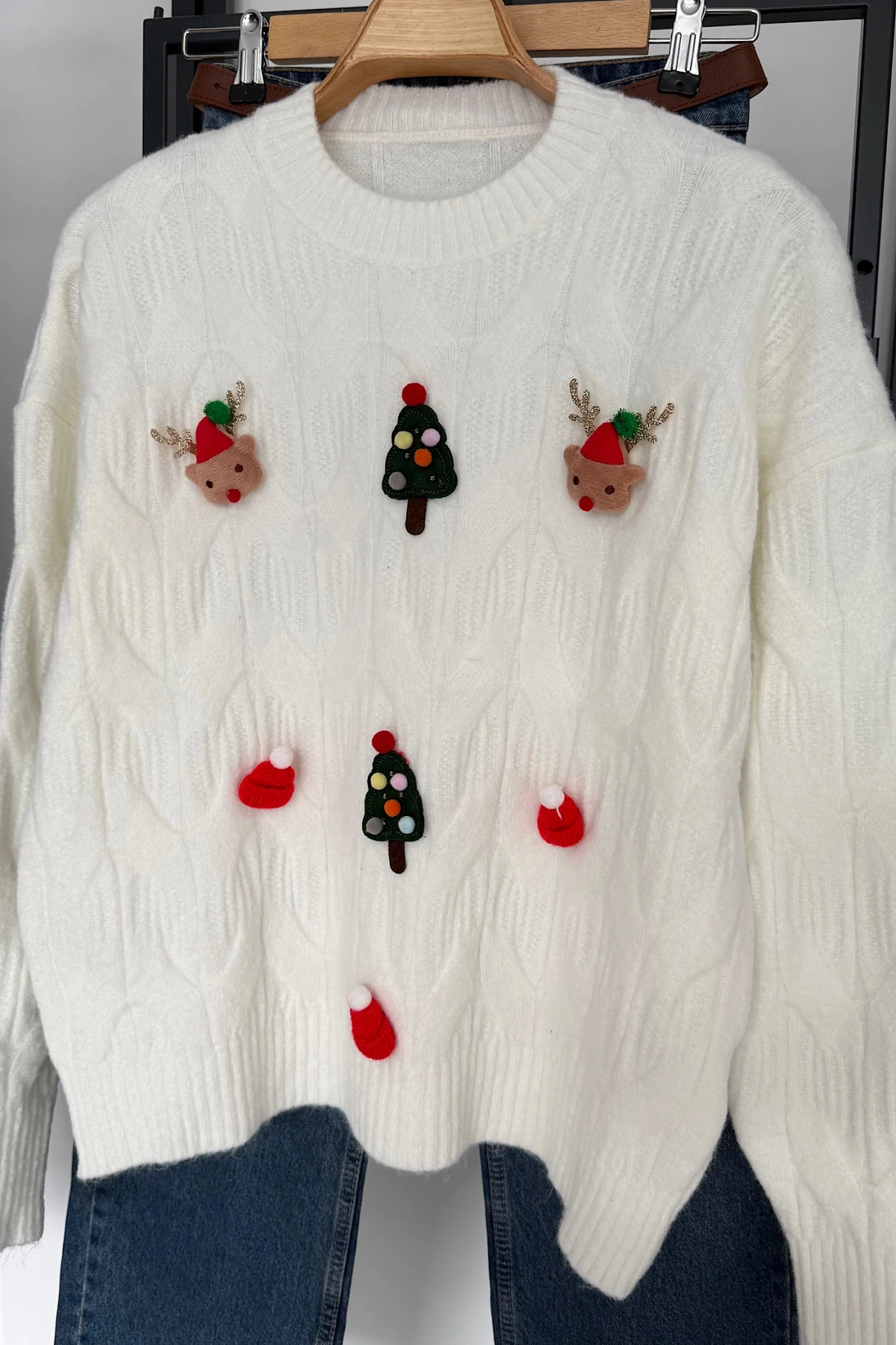 Yılbaşı Tasarım Kazak Ekru