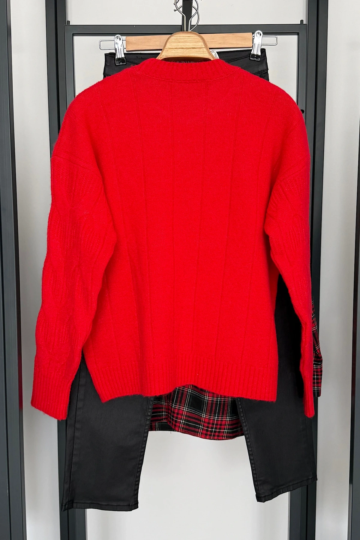 Yılbaşı Tasarım Kazak Kırmızı