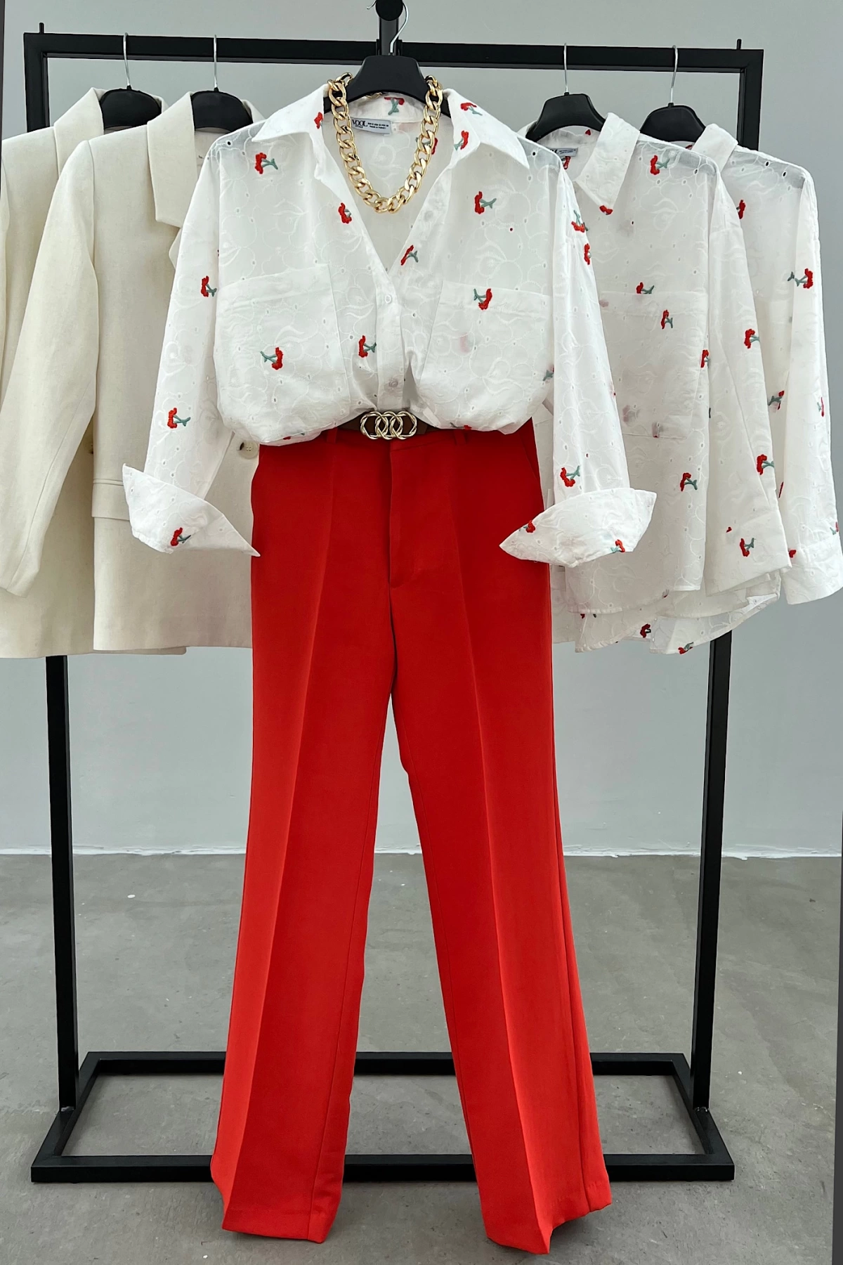 High Waist Spanish Fabric Trousers