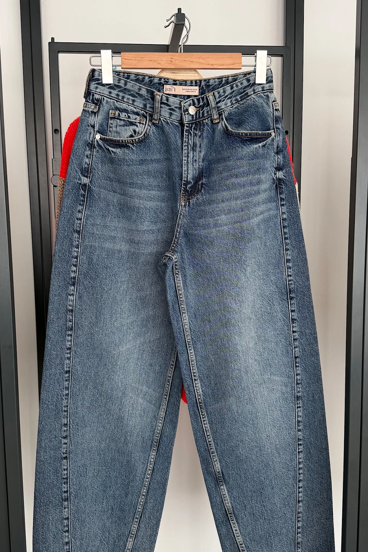 Yüksek Bel Wide Leg Jean Mavi
