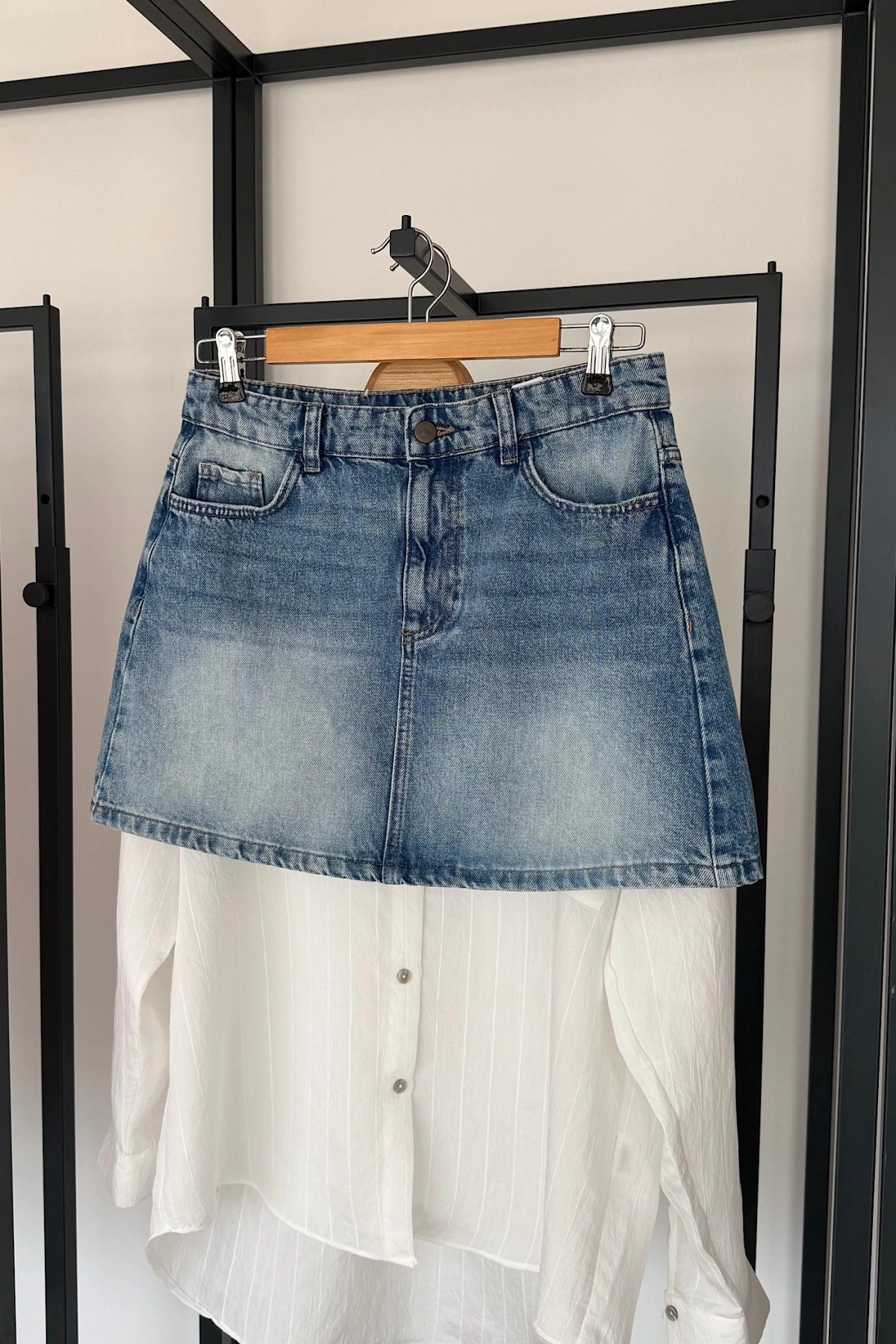 ZR Denim Etek Mavi