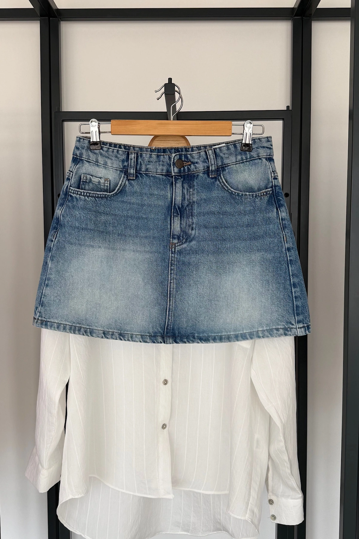 ZR Denim Etek Mavi