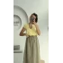2119 - Julie Sıfır Kol Fırfırlı Gömlek - Sarı