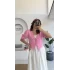 1017 - Arin Kolu Lastik Detay Bluz - Şeker Pembesi