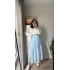Astarlı Bebe Mavisi Kloş Kırışık Etek