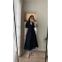 Becca Müslin Kumaş Elbise Lacivert 3008