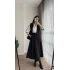 Cepli Pileli Uzun Etek Kemer Dahil Siyah