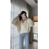 Ekru Kapitone Kapüşonlu Hırka