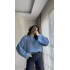 Geniş Kol Mavi Yumoş Kazak
