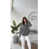 İsabella V Yaka Kazak - Antrasit