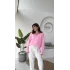 İsabella V Yaka Kazak - Pembe