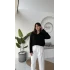 İsabella V Yaka Kazak - Siyah