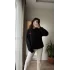 Kalp Nakışlı Sweatshirt Şardonlu Siyah