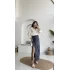 Lotus Yırtmaçlı Büzgülü Etek - İndigo - 3345