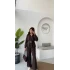 Meeri Kemer Detay Ceket Pantolon Takım - Kahve - Kod: 128