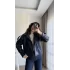 Melina Deri Ceket Lacivert