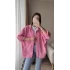 Pembe Oversize Tensel Gömlek Kod: 4612