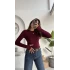 Oys Koyu Bordo Parmak Geçmeli Body