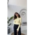Oys Sarı Parmak Geçmeli Body