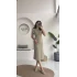 Pimenta Kuşaklı Midi Elbise - Haki - 2294