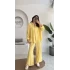 Roxy Gofre Gömlek Pantolon Takım - Sarı - 8008