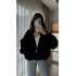 Siyah Kapitone Kapüşonlu Hırka