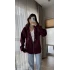 Snw Kapüşonlu Şardonlu Hırka Bordo