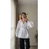 Uzun Poplin Bağlamalı Gömlek - Beyaz