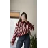 Zebra Desen Kalın Triko Kazak Bordo