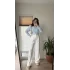 Zr Kumaş Palazzo Pantolon Beyaz