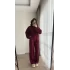 Zr Kumaş Palazzo Pantolon Bordo