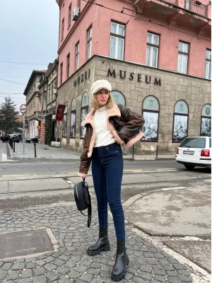 Yüksek Bel Skinny Dark Blue Jean