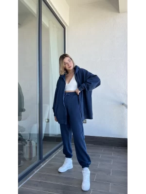 Clou İndigo Oversize Hırkalı Takım