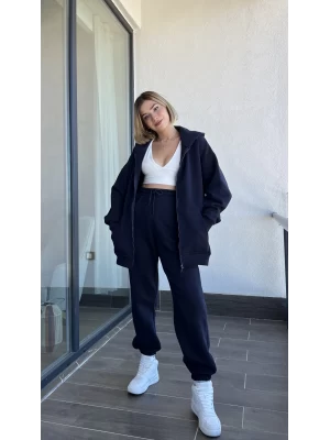 Clou Lacivert Oversize Hırkalı Takım